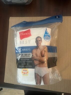 Hanes White Men's Briefs - 8 Pack